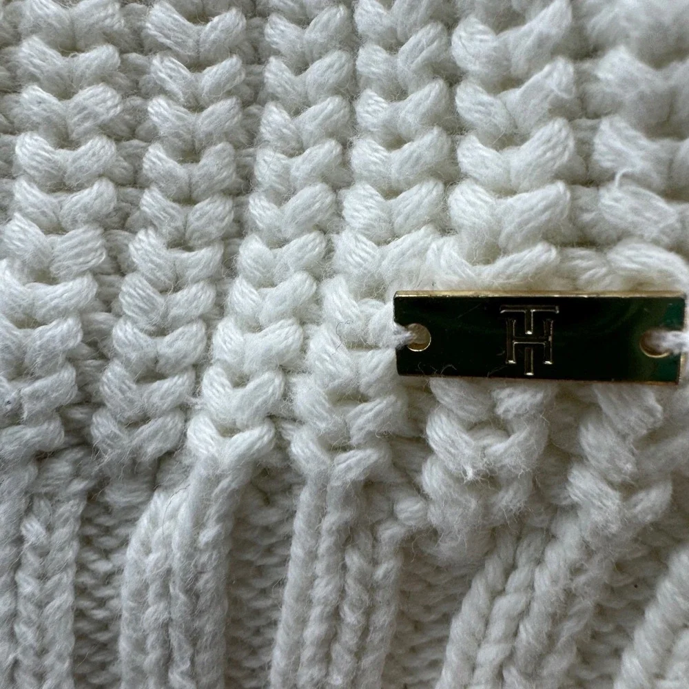Tommy Hilfiger‎ Women's L Cream Cable Knit Sweater Long Sleeve Classic Winter
